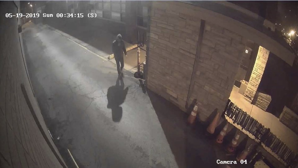 A surveillance video shows the person who tried to use Molotov cocktails to start a fire at the Anshe Sholom B'nai Israel Congregation.