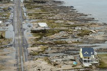 The aftermath of Hurricane Ike in Gilchrist, Texas