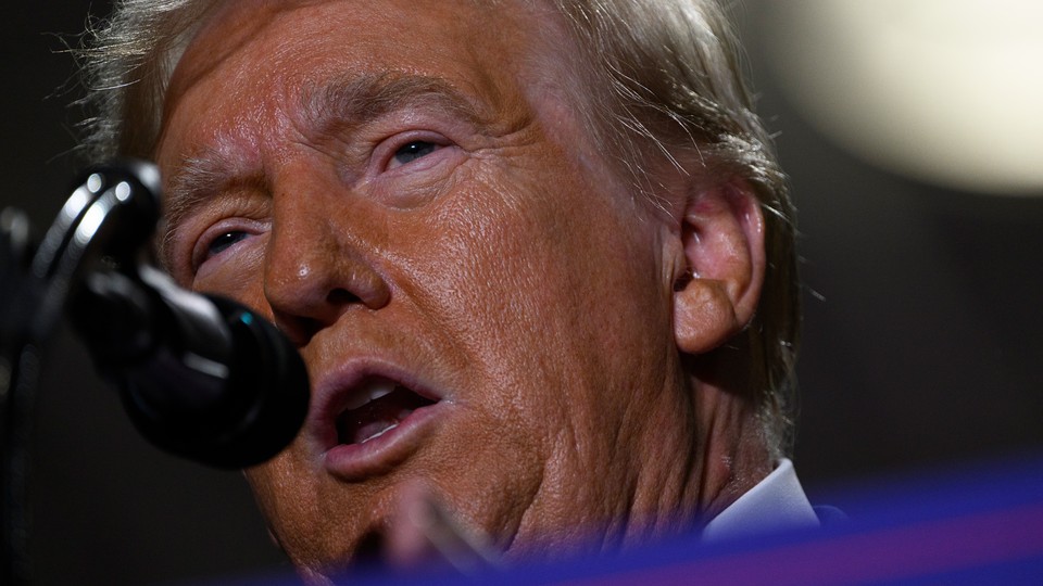 Donald Trump speaks at a rally in Erie, Pennsylvania.