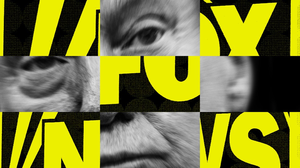 Alternating grid of Donald Trump's face and the Fox News logo