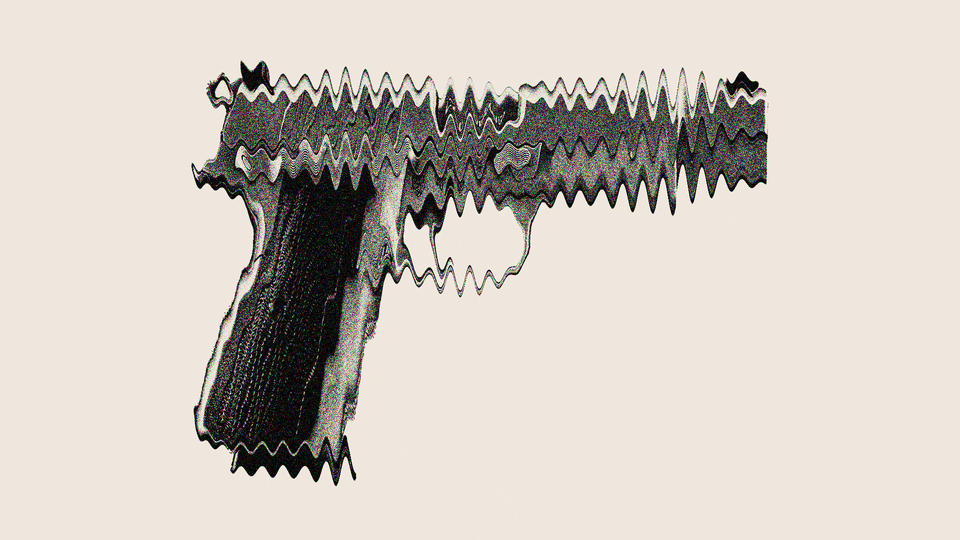 An illustration of a blurry gun