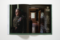 photo of print magazine open to story "The Patriot" with photo of General Mark Milley