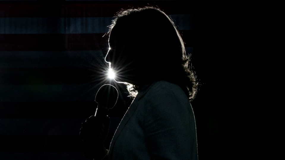 Kamala Harris in silhouette