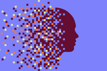 a pixelated silhouette of a face