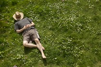 Man relaxing in grass