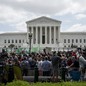 Abortion-rights and anti-abortion-rights activists in front of the U.S. Supreme Court