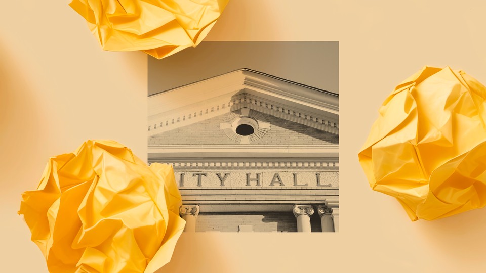 A photograph of a city hall building