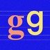 Two lowercase letter "g"s, one double-story and one single-story