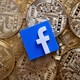 A 3-D printed Facebook logo is seen on representations of the bitcoin virtual currency in an illustration picture