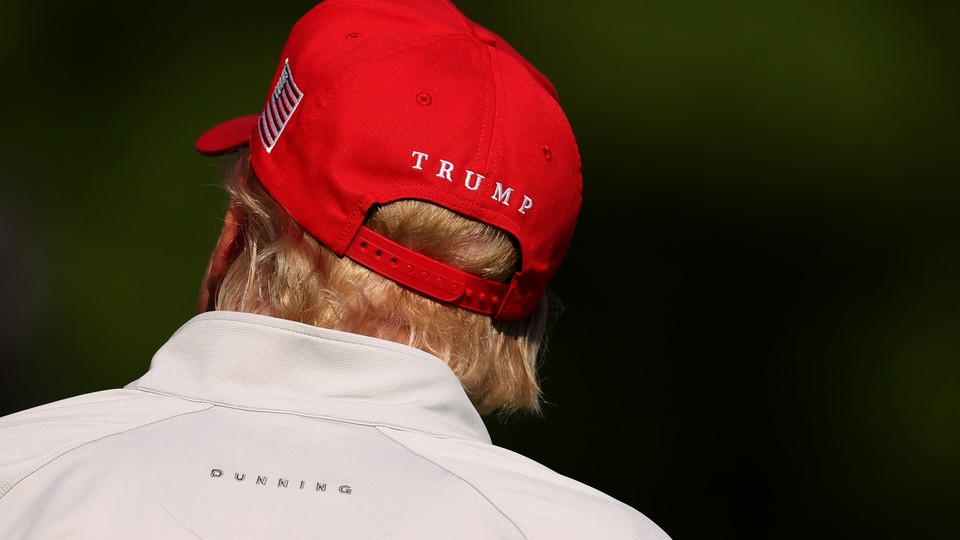 Former President Donald Trump at Trump National Golf Club in Sterling, Virginia