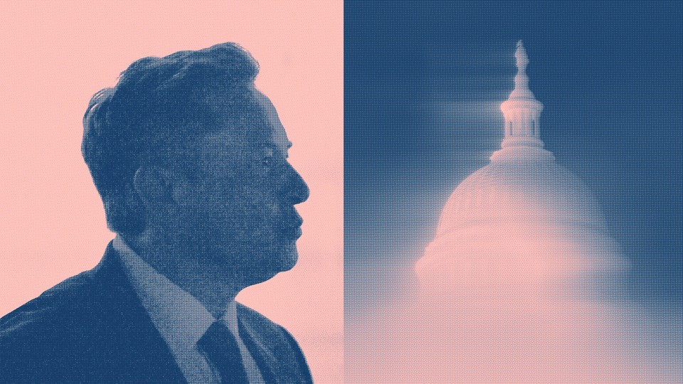 Illustration of Elon Musk and the U.S. Capitol
