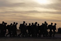 Silhouettes of soldiers