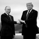 Trump and Putin shaking hands