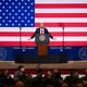 Donald Trump speaks to military leaders at Quantico