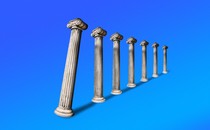 Illustration of columns falling like dominoes