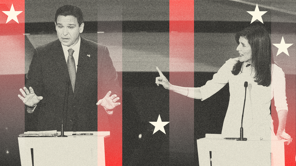 Ron DeSantis and Nikki Haley at the debate
