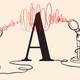An illustration of two microphones surrounding the Atlantic 'A' logo