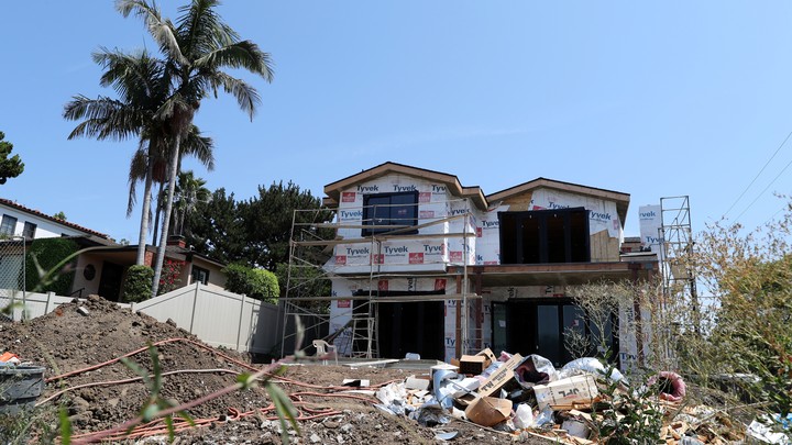 A new apartment building is constructed in Los Angeles on July 30, 2018.