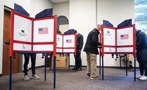 Virginia voters at a polling station