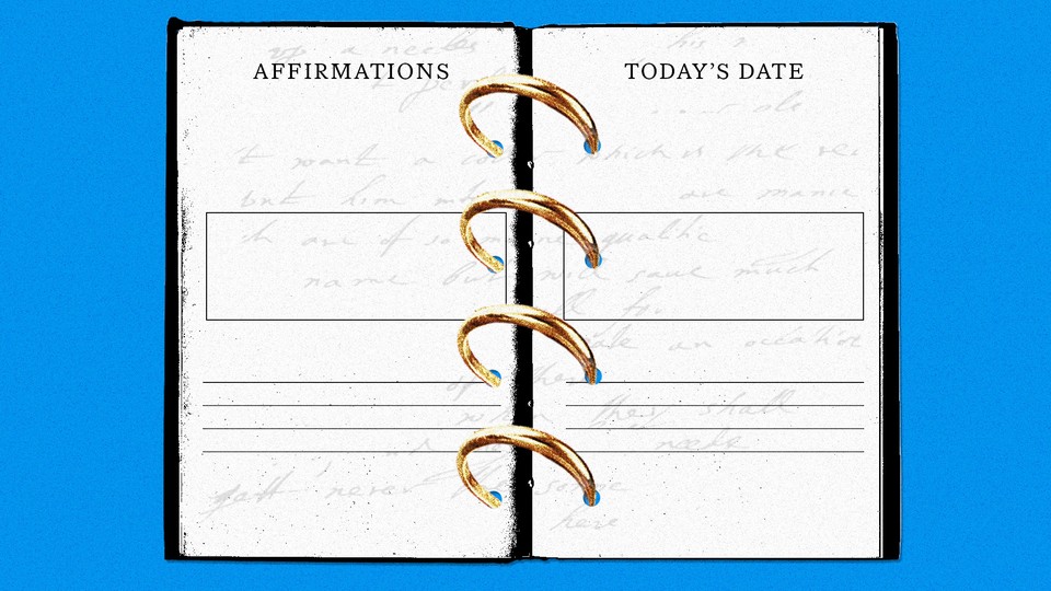 A day planner with binder rings replaced by wedding rings