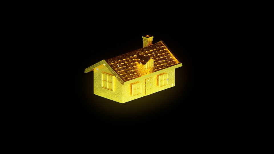 glowing house