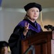 Hillary Clinton delivers the commencement address at Wellesley College on May 26, 2017. 