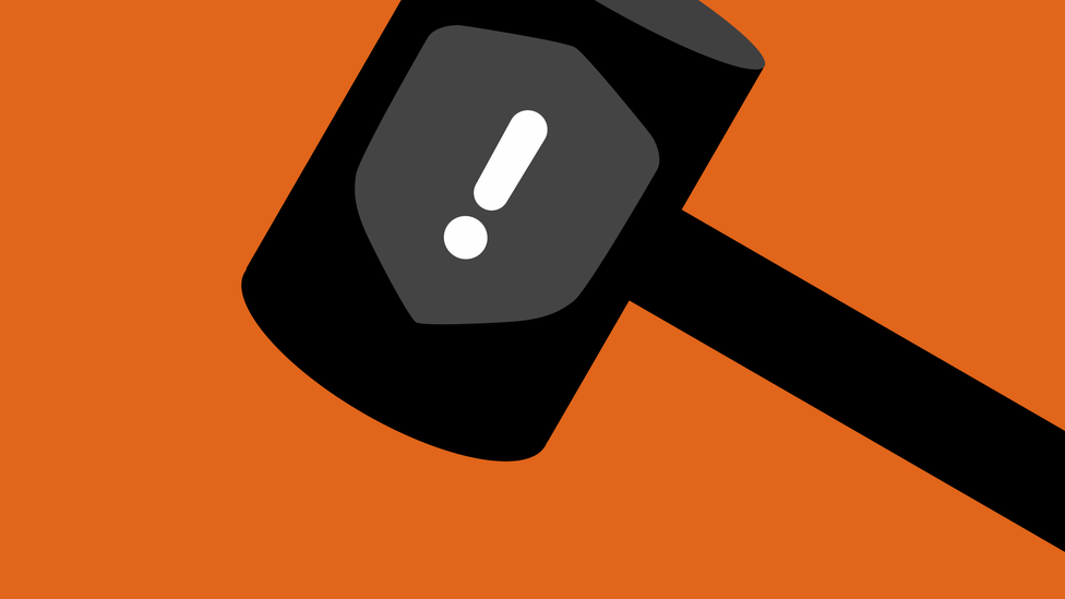Illustration of a gavel, with the Clubhouse black badge on it