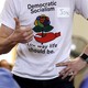 A T-shirt says "Democratic Socialism: The way life should be."