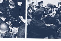 diptych of columbia university protest from 1968 and 2024