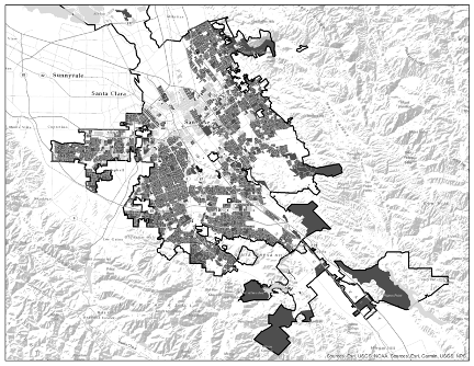 A residential zoning map of San Jose