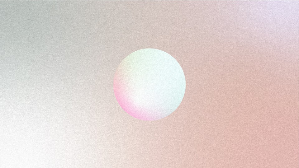 illustration of pastel pink-yellow sphere on pastel blue-pink background