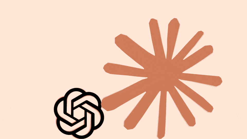 A GIF of OpenAI's logo spinning away