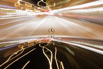 A car driving at night