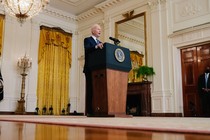 President Joe Biden at a podium