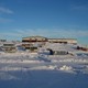 Buildings on a snowy hill in Fort Good Hope