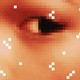 A pixelated face