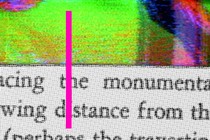 abstract page text with blurry tv screen