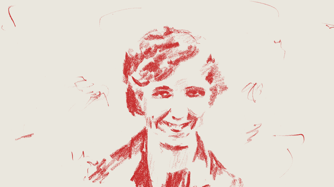 A scribbled portrait of Marion Crawford
