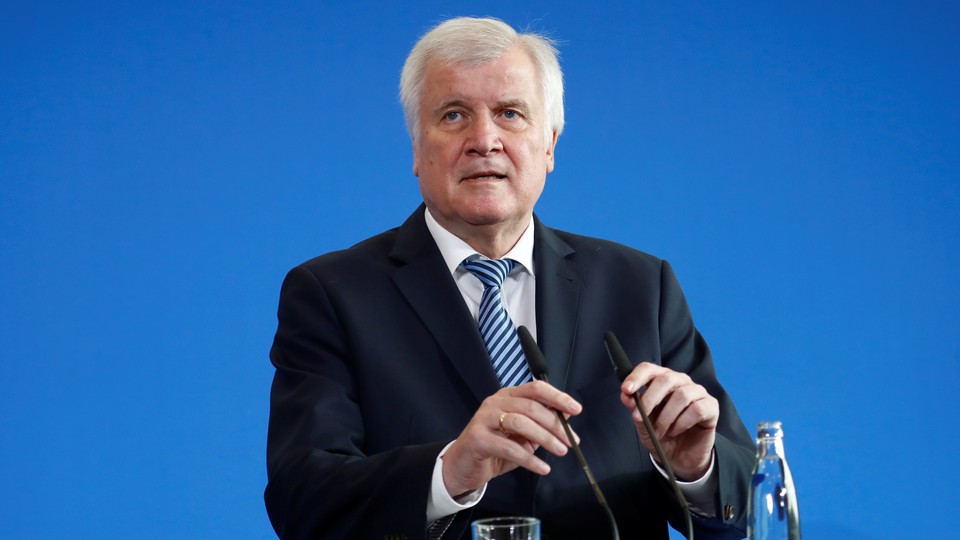German Interior Minister Horst Seehofer, the chairman of the CSU party, addresses a news conference in Berlin on September 19, 2018.