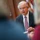 Attorney General Jeff Sessions speaks at a Justice Department meeting.