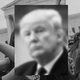 A photomontage featuring a blurry black-and-white photo of Donald Trump set amid a crowd of anti-abortion-rights campaigners