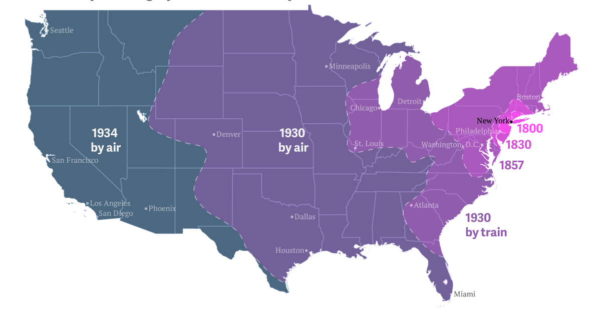How Far You Can Travel From New York City in a Day The Atlantic