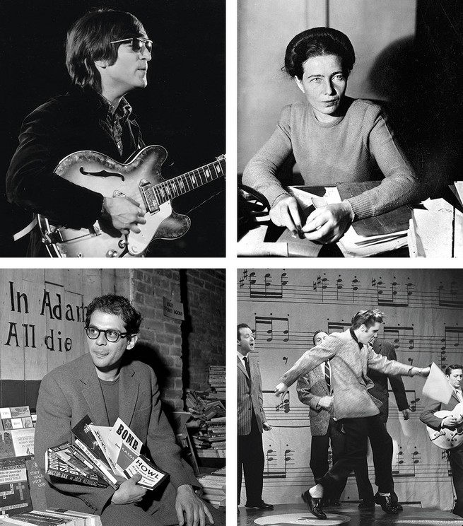 Photos: Simone de Beauvoir, John Lennon, Elvis Presley, Allen Ginsberg.