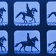 Old photos of a horse in motion.