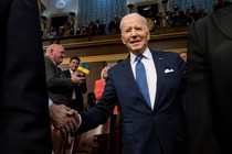 Joe Biden walking into the House chamber.