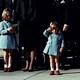 Three-year-old John Kennedy Jr. salutes his father's casket as it leaves the Cathedral of St. Matthew the Apostle in Washington, D.C., en route to Arlington National Cemetery.