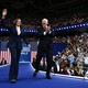 Kamala Harris and Tim Walz before an exuberant crowd at a Philadelphia rally