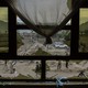 A broken window of a school in Afghanistan