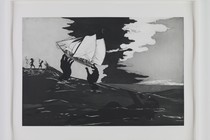 Kara Walker painting An Unpeopled Land in Uncharted Waters