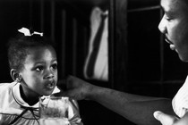 photo of Bernice A. King as a young child with her father